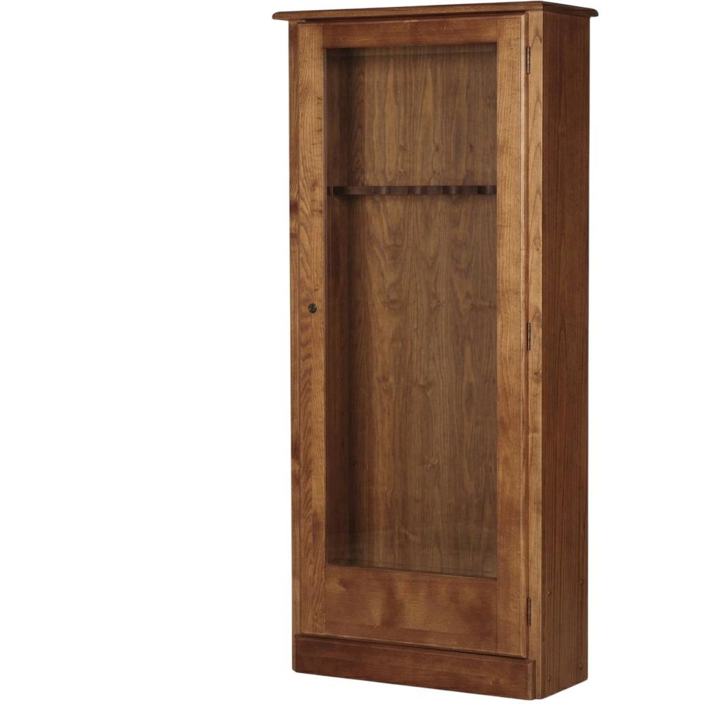 Medium Brown 10 Gun Cabinet with Wooden Construction and Secure Storage
