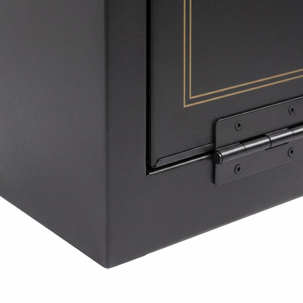 Metal security cabinet in black with durable build and enhanced safety features