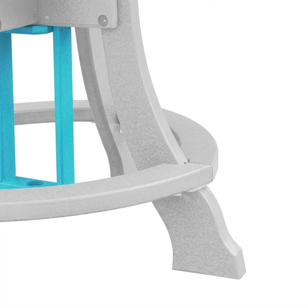 Square Outdoor Dining Table In Aruba Blue With White Base, Polyethylene Material