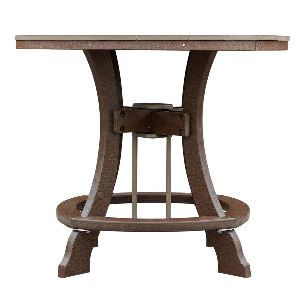 Polyethylene Outdoor Dining Table With Weatherwood Finish And Tudor Brown Base