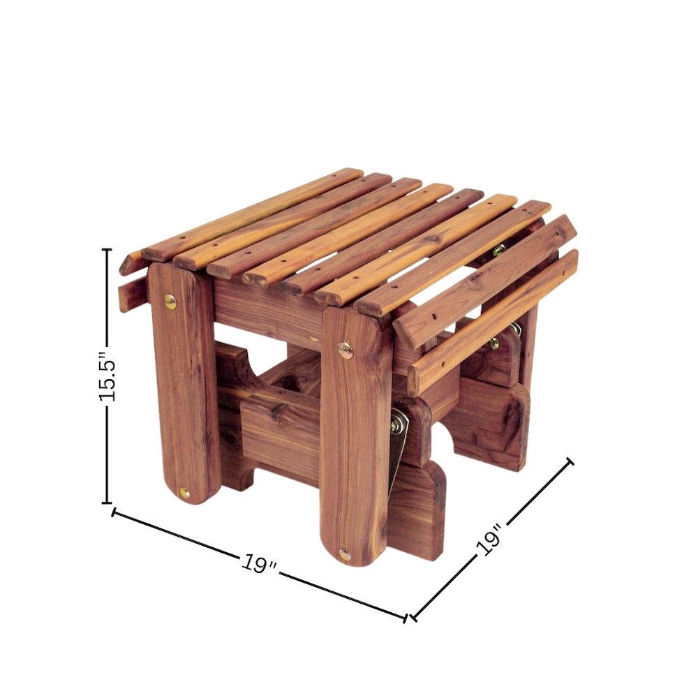 Gliding Ottoman, Footrest, Brown Wood Design