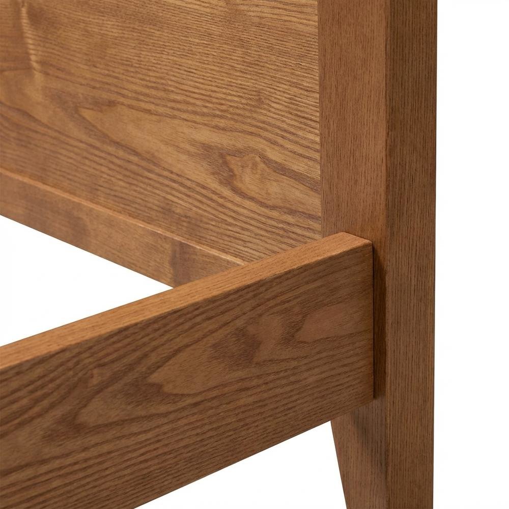 Mid-Century Walnut Brown Finished Wood King Headboard with Sleek Design