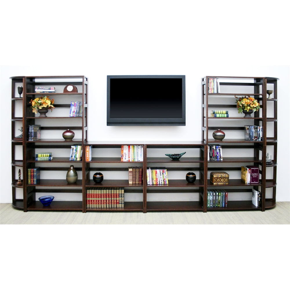 Flip Flop 67" High Folding Bookcase- Mocha Walnut