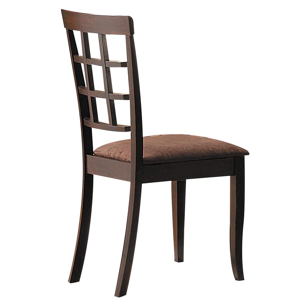 Cardiff Side Chair (Set-2), Dark Brown Microfiber & Espresso