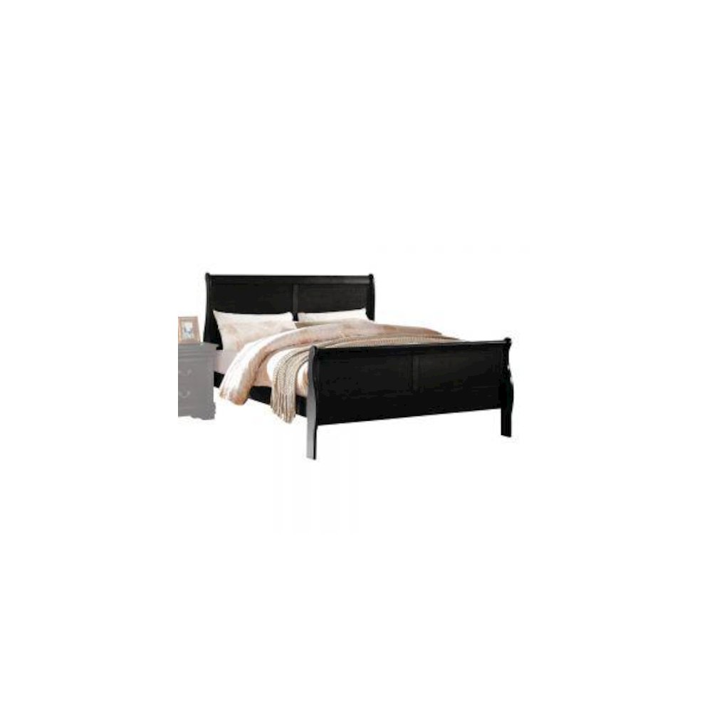 Louis Philippe Eastern King Bed, Black