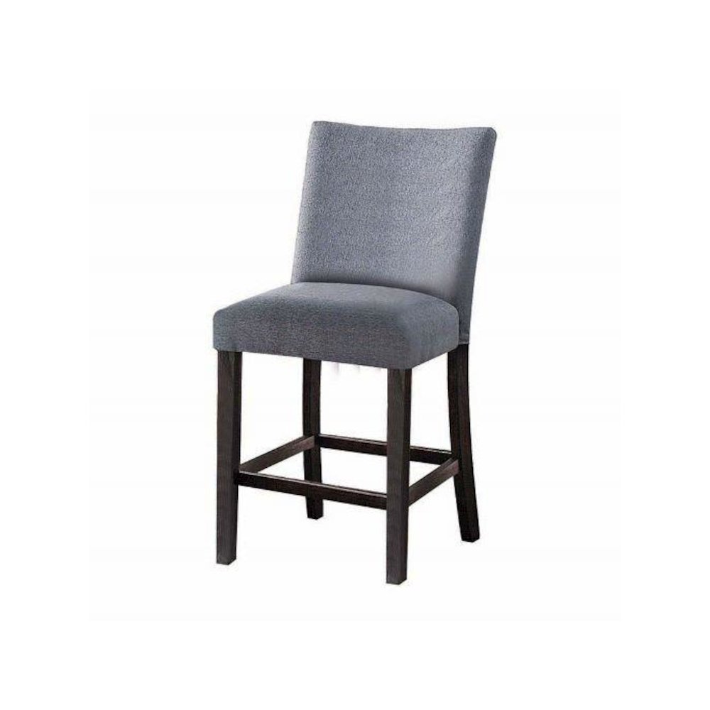 Yelena Counter Height Chair (Set-2), Fabric & Weathered Espresso