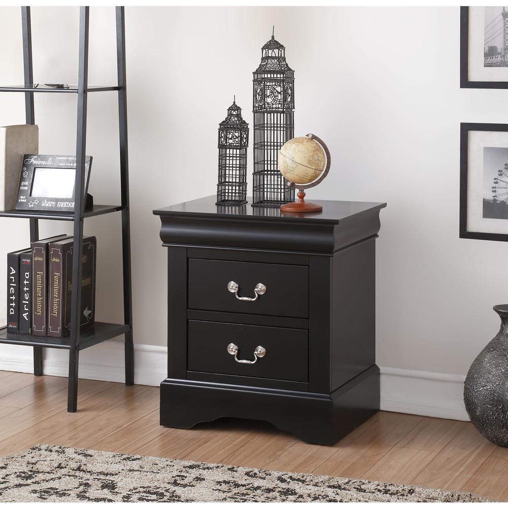 Louis Philippe III Nightstand, Black