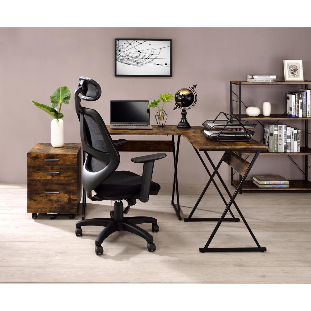 Zafiri Writing Desk, Weathered Oak & Black