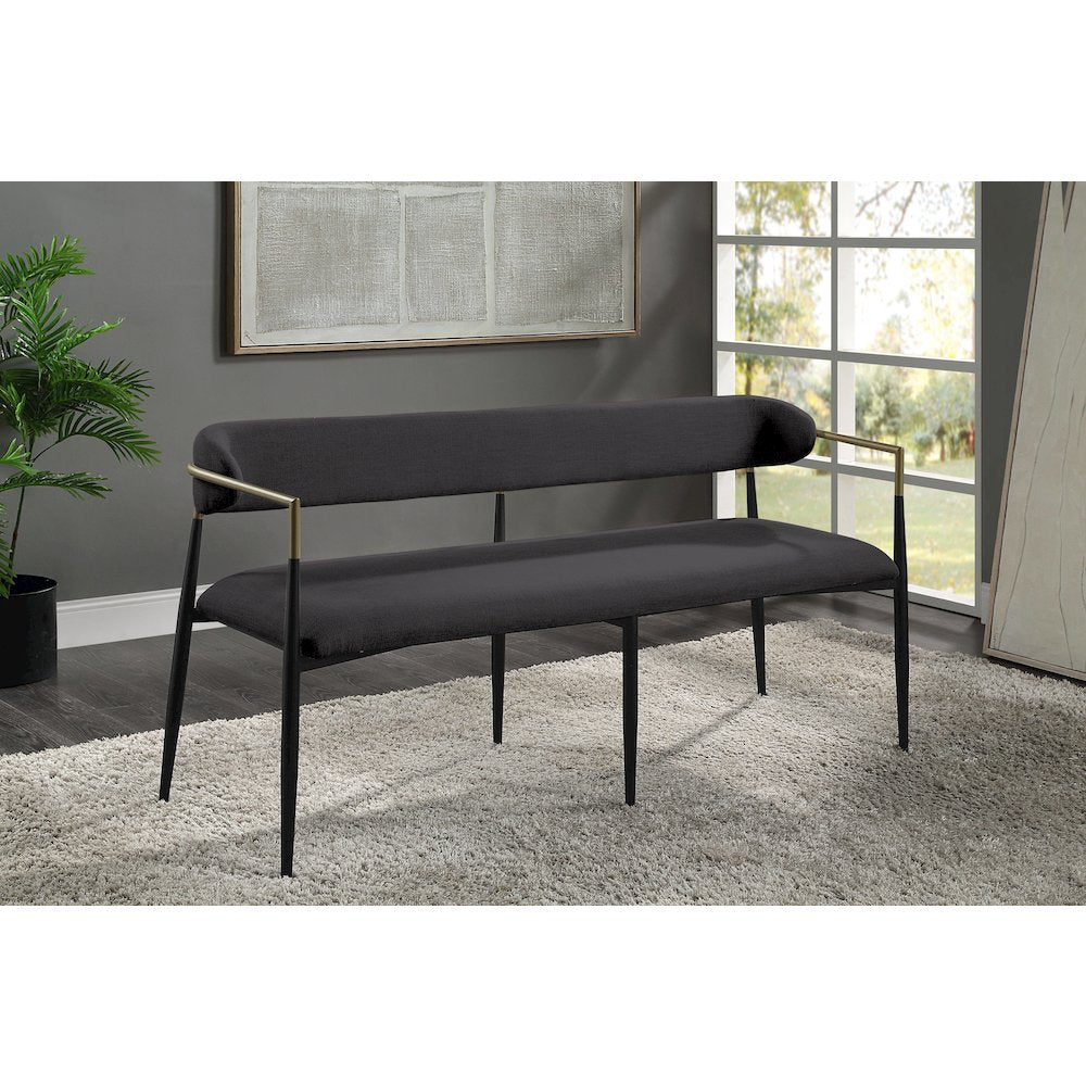 Jaramillo Bench, Black Chenille & Black