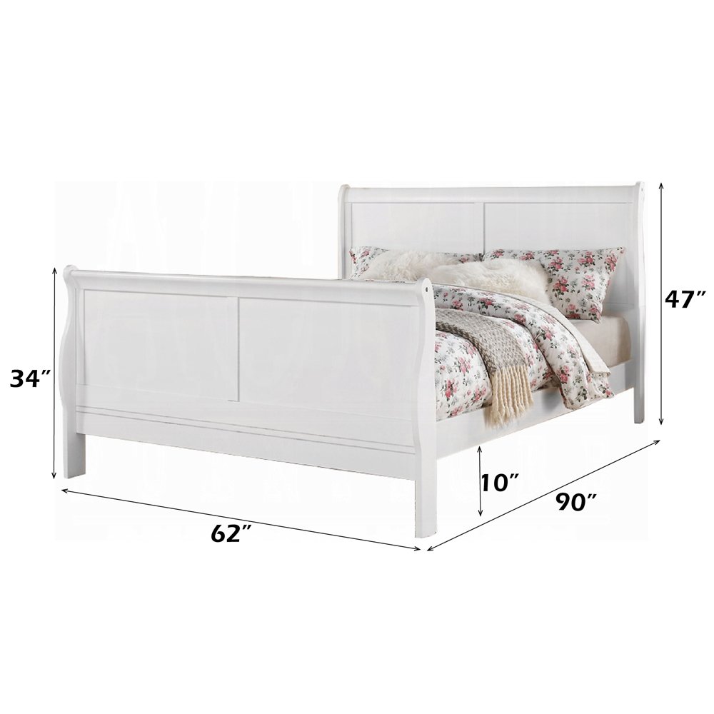 Louis Philippe III Queen Bed, White