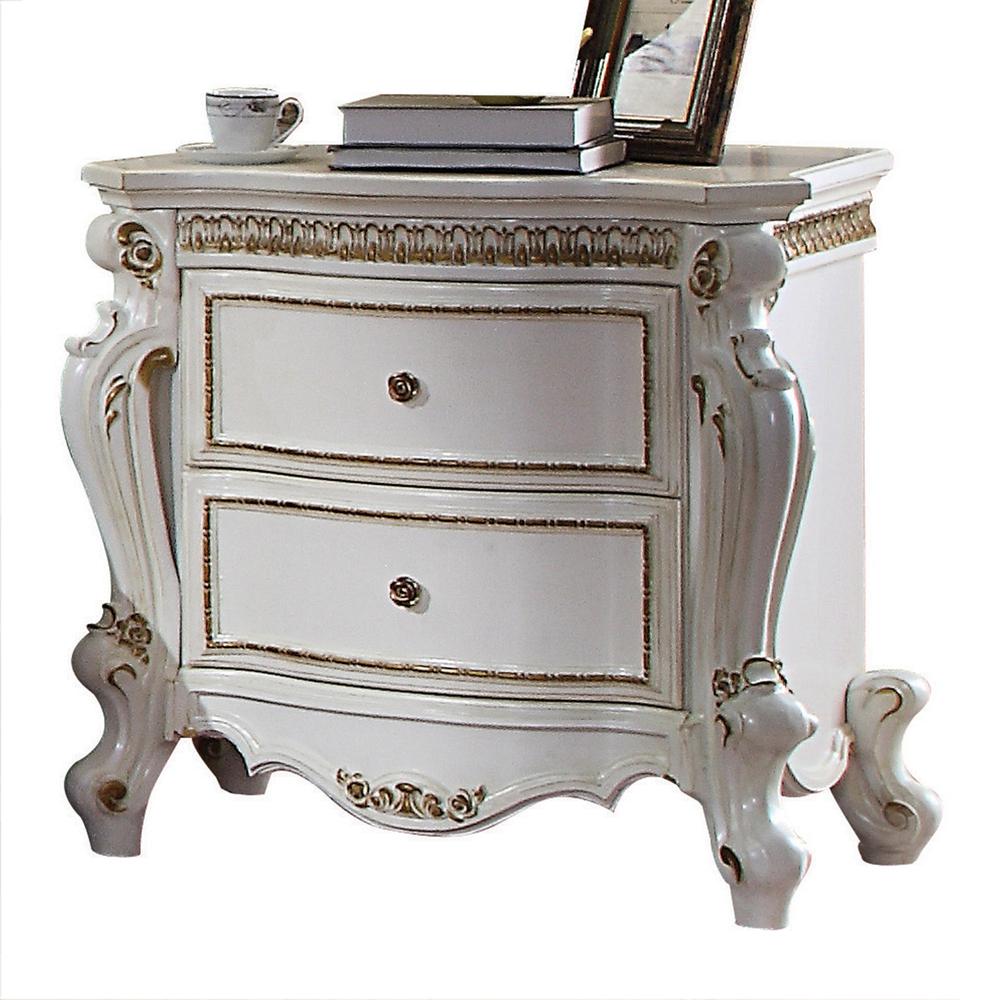 Picardy Nightstand, Antique Pearl