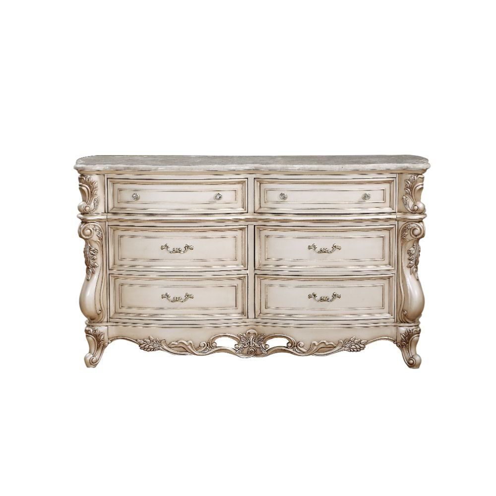 Gorsedd Dresser, Natural Marble Top & Golden Ivory