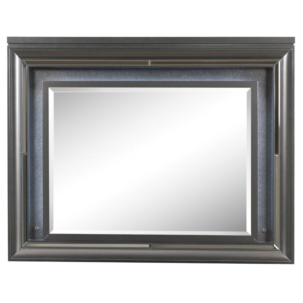 Sawyer Mirror w/LED, Metallic Gray