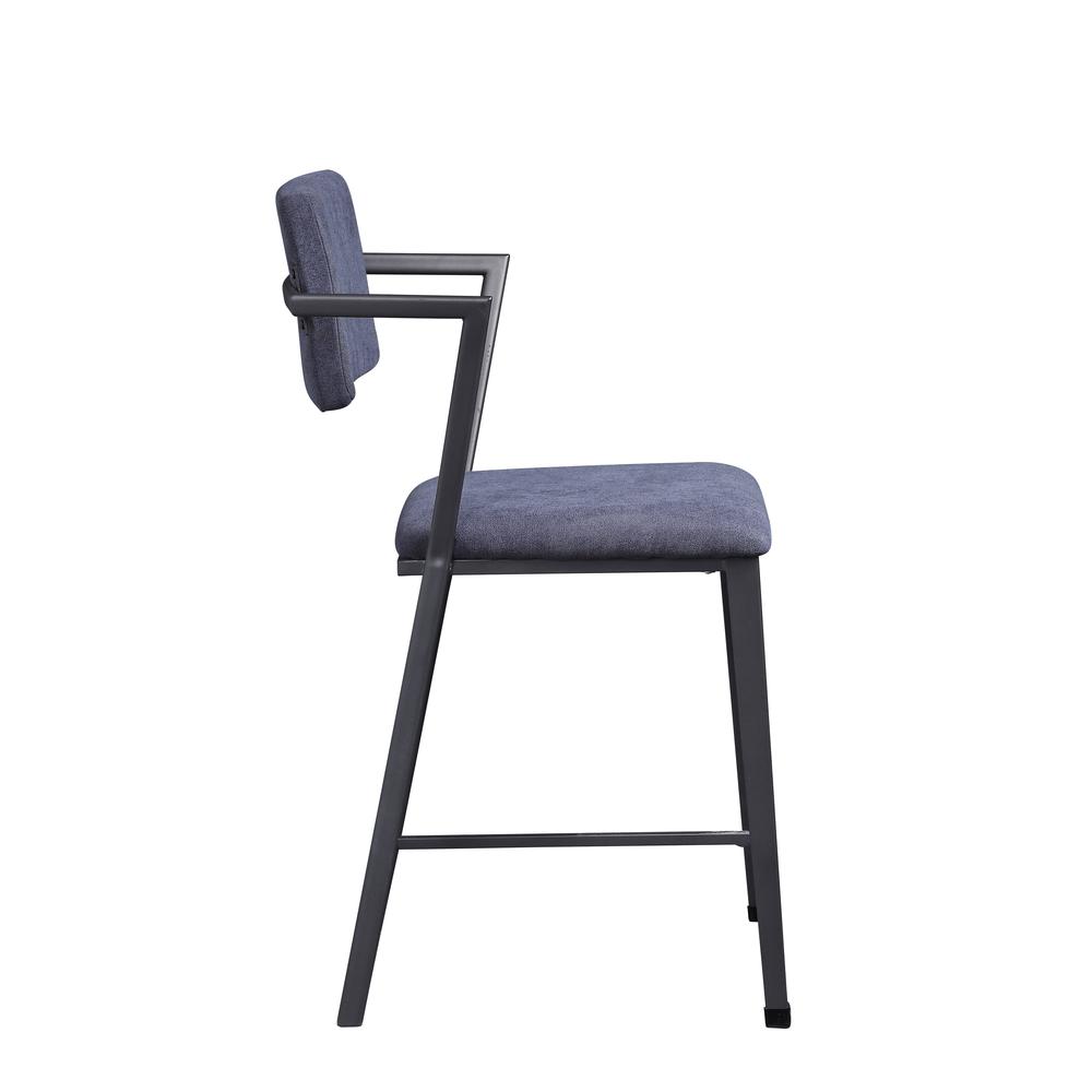 Cargo Counter Height Chair (Set-2), Fabric & Gunmetal