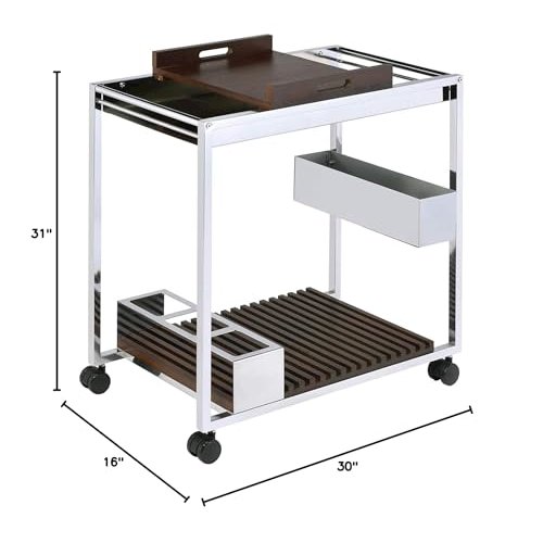 Lisses Serving Cart, Chrome