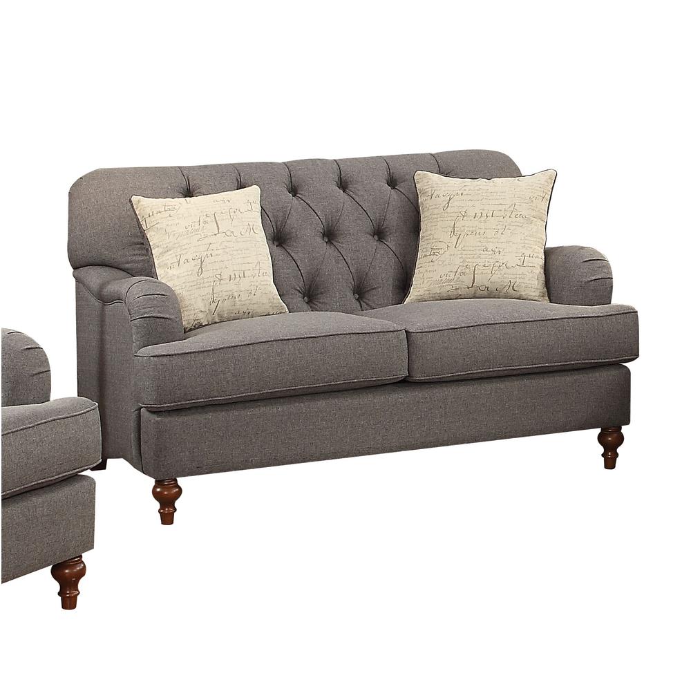 Alianza Loveseat w/2 Pillows, Dark Gray Fabric