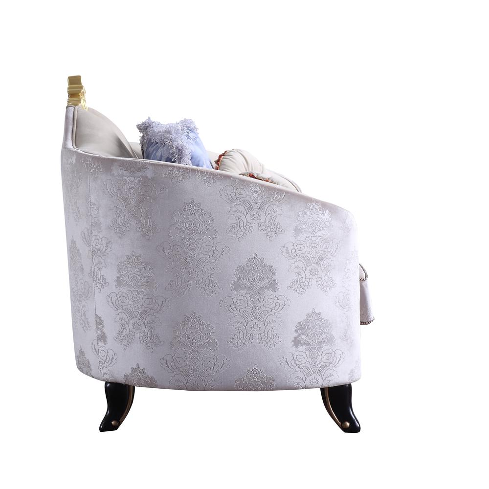 Sheridan Loveseat w/5 Pillows, Cream Fabric