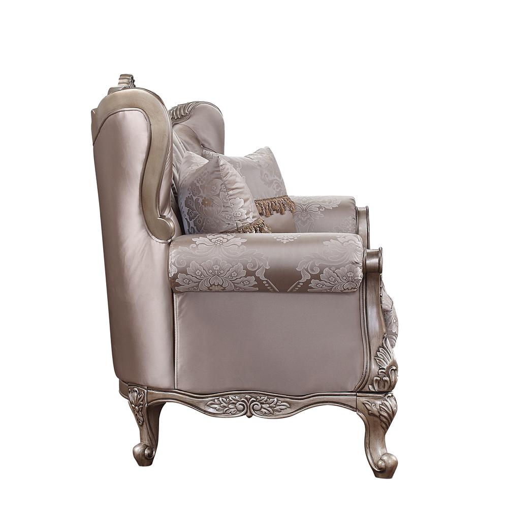 Jayceon Loveseat w/2 Pillows, Fabric & Champagne