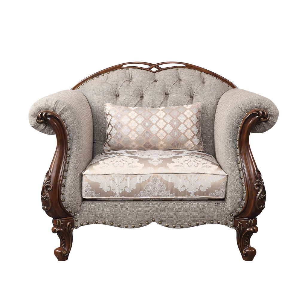 Miyeon Chair w/Pillow, Fabric & Cherry