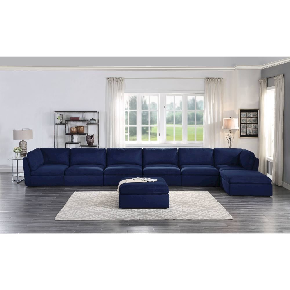 Crosby Modular - Armless Chair, Blue Fabric