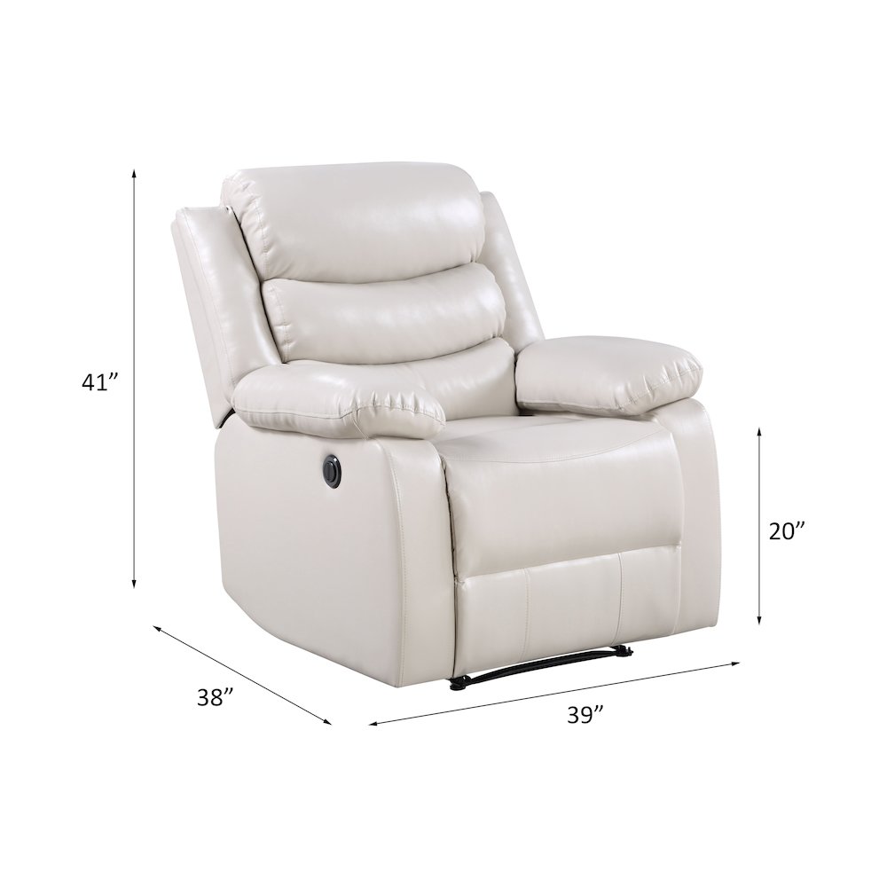 Eilbra Power Motion Recliner, Beige Leatherette