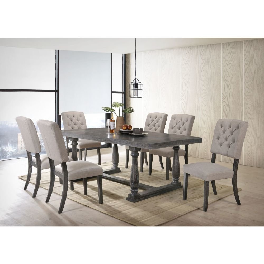 Bernard Dining Table, Weathered Gray Oak