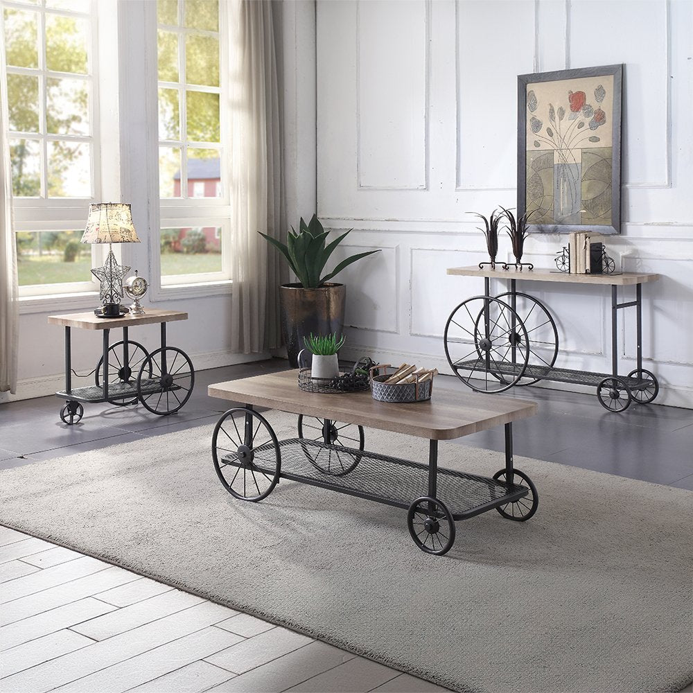 Francie Sofa Table, Oak & Antique Gray