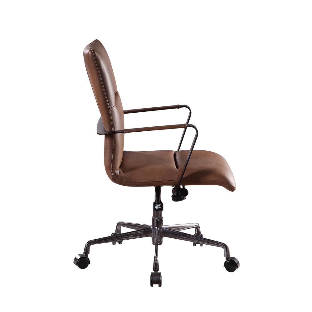 Indra Swivel Office Chair, Vintage Chocolate Top Grain Leather