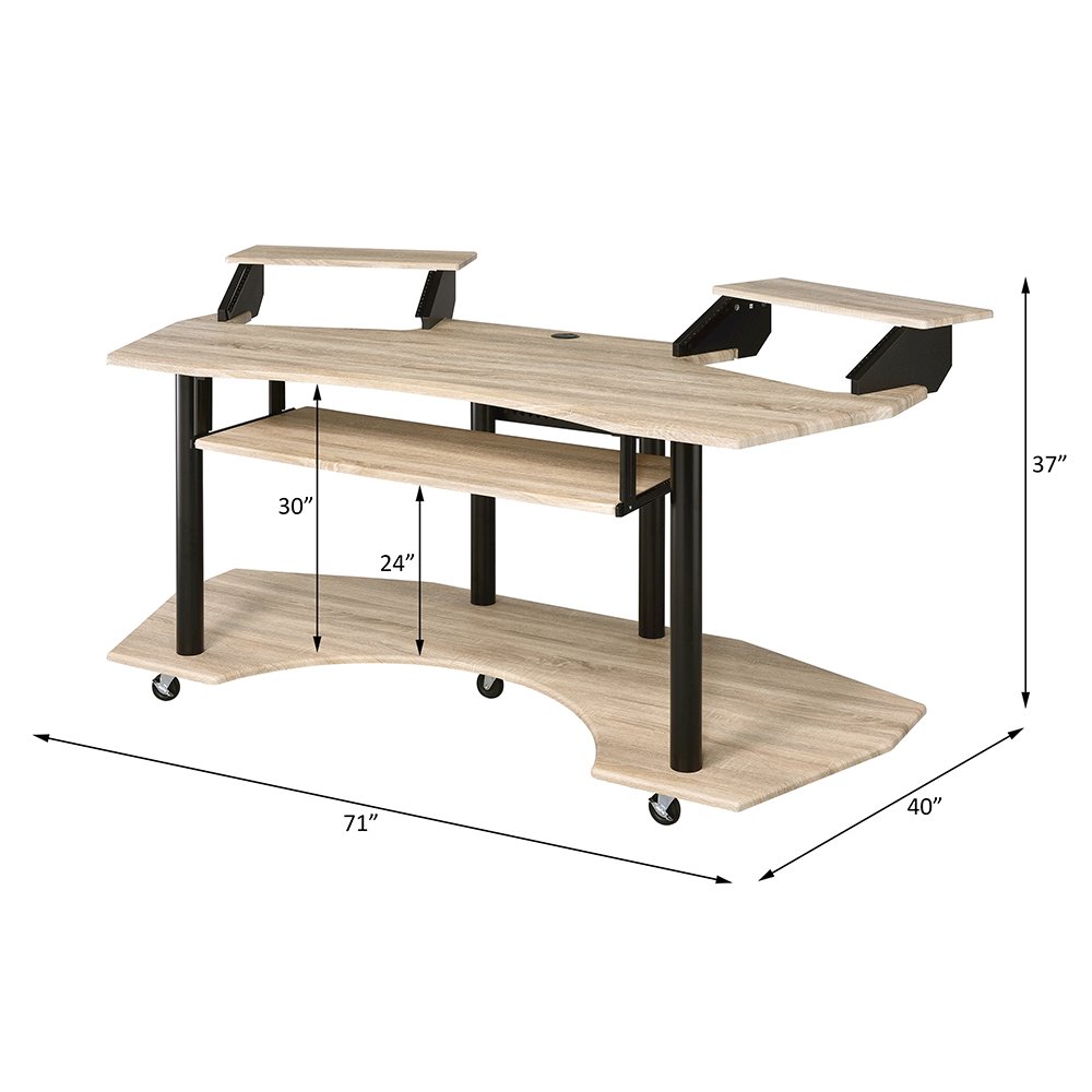 Eleazar 71" Music Studio Desk, Natural Oak