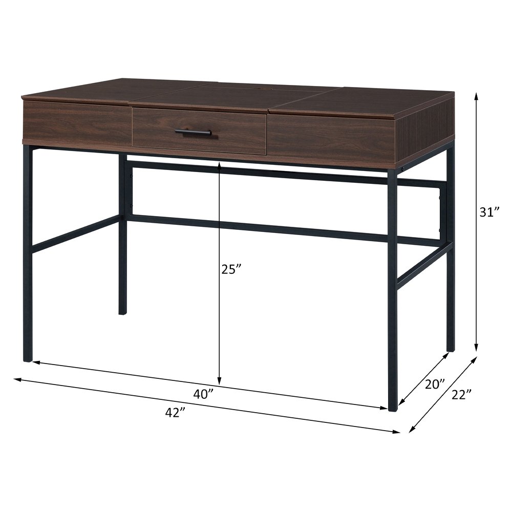 Verster Writing Desk w/USB Port, Oak & Black