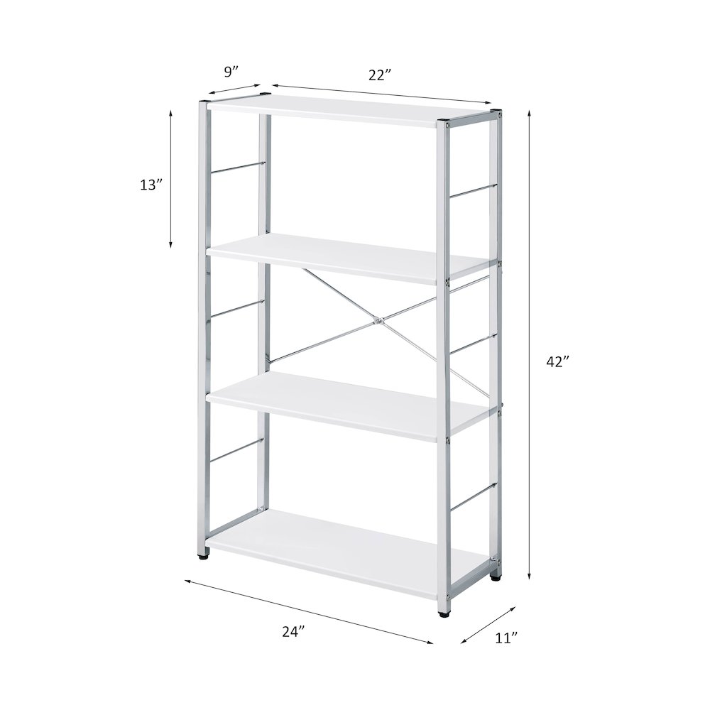 Tennos BookShelf, White & Chrome