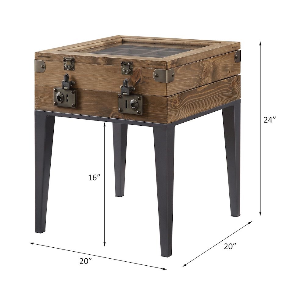 Kolin Accent Table, Rustic Oak & Matte Gray
