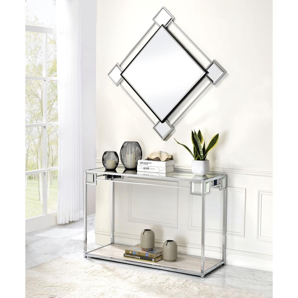 Asbury Console Table, Mirrored, Chrome
