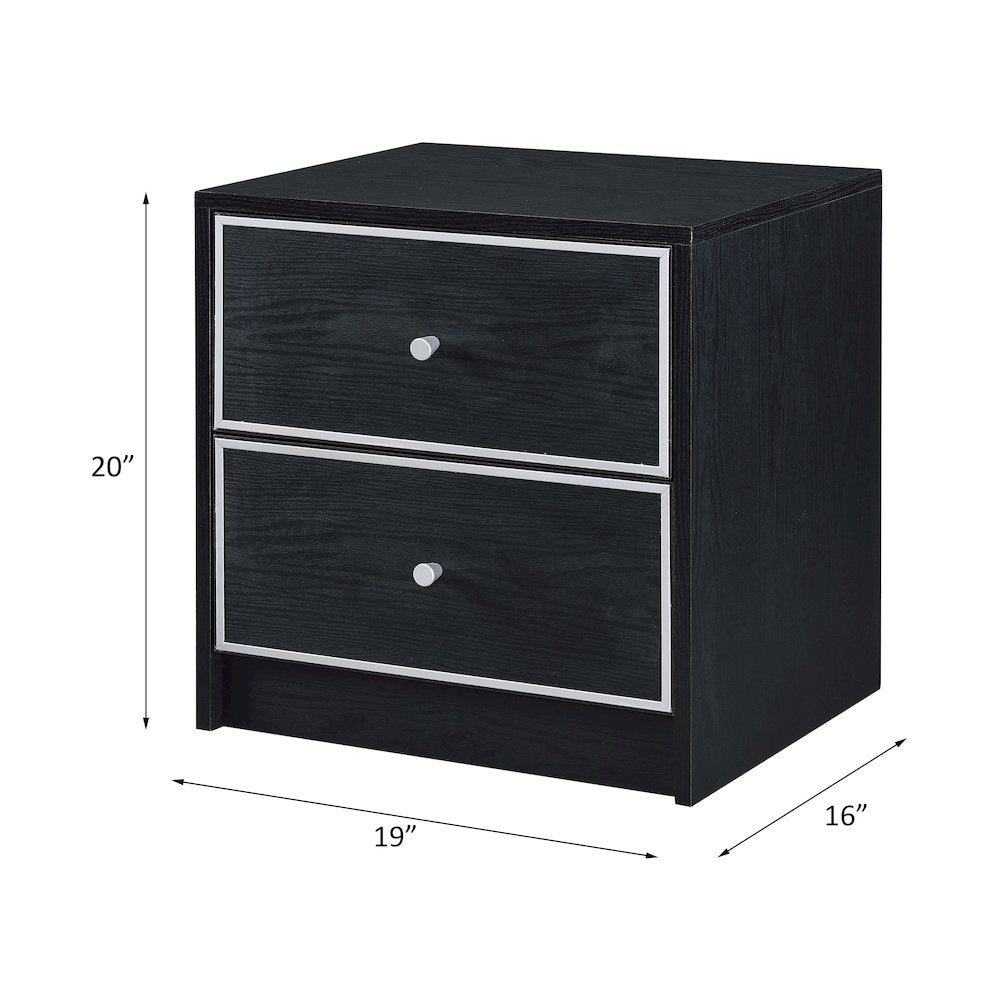 Jabir Accent Table, Black & Silver