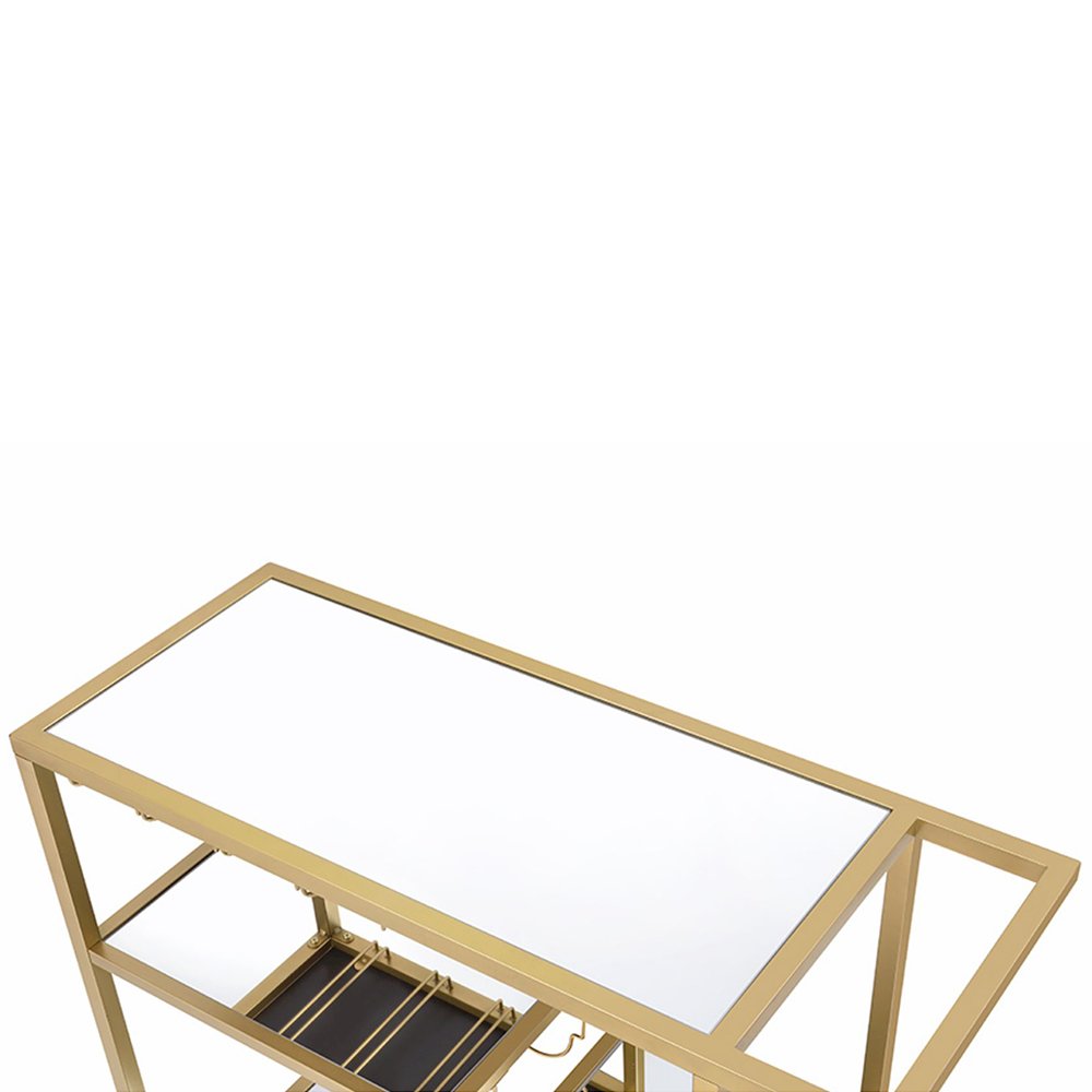 Adamsen Serving Cart, Champagne & Mirror
