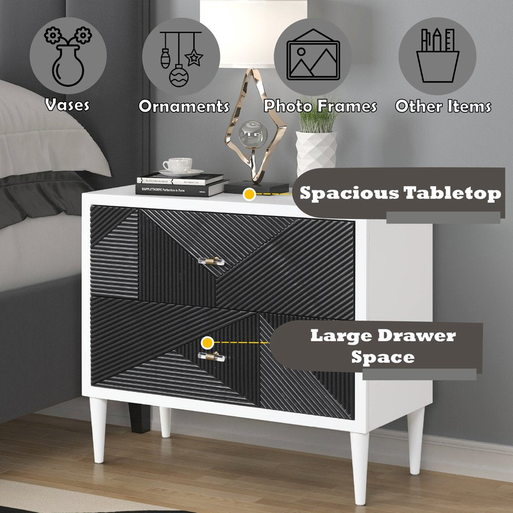 Dubni Accent Table, White & Black