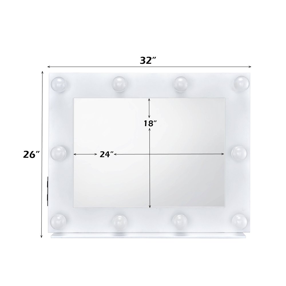 Avery Accent Mirror, White