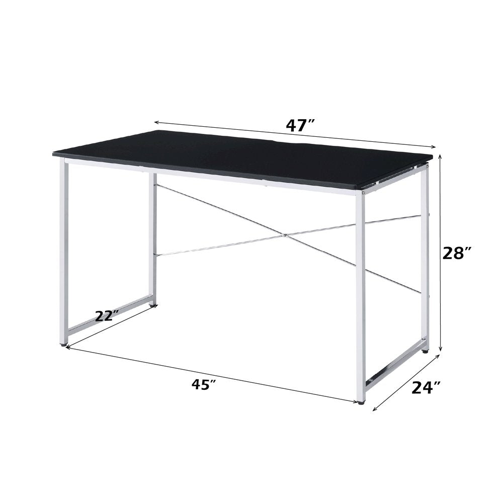 Tennos Vanity Desk(Same 93195), Black & Chrome