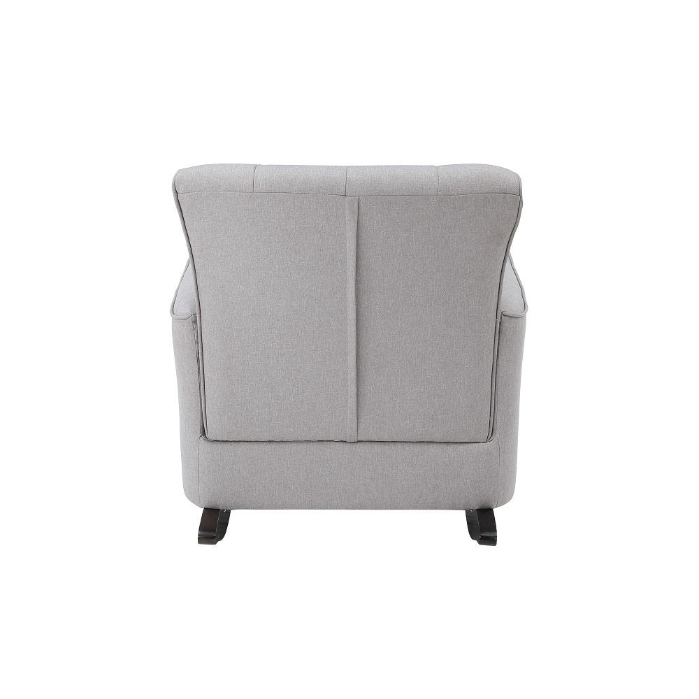 Denzell Rocking Chair, Gray Linen