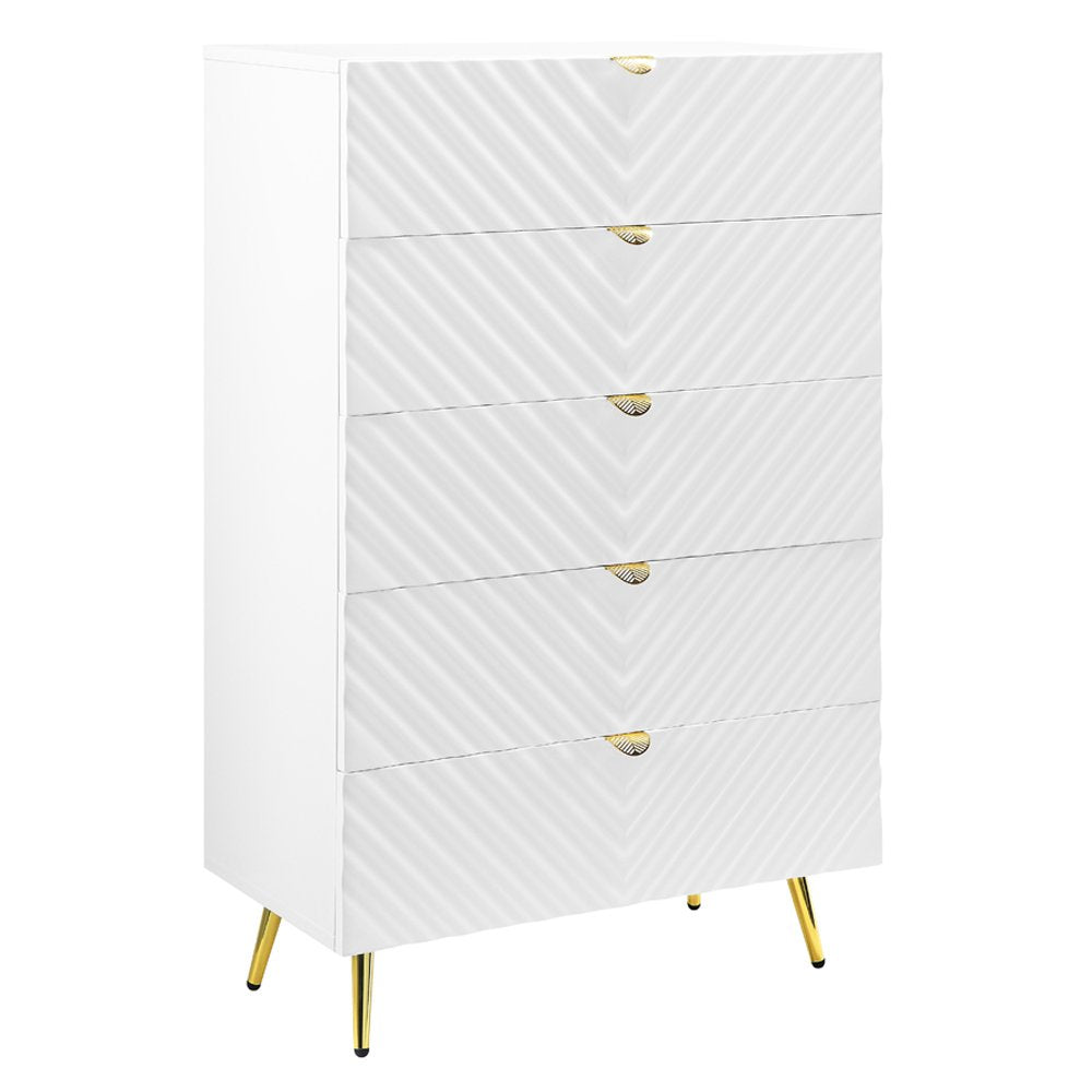 Gaines Chest, White High Gloss