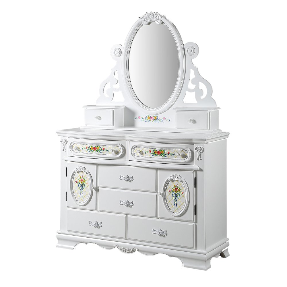 Flora Jewelry Mirror, White