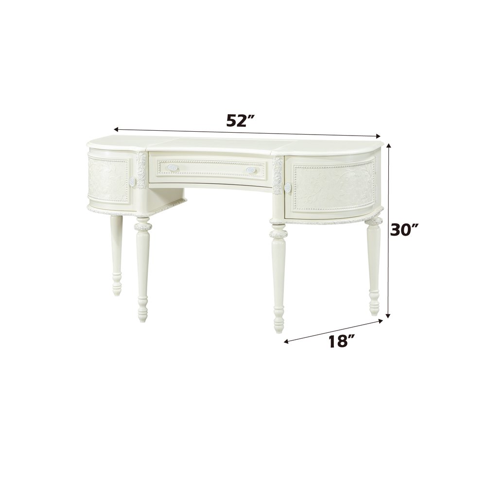Dorothy Vanity Desk w/Mirror, Ivory