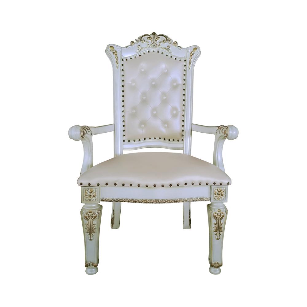 Vendome Executive Office Chair (Arm), Leatherette & Antique Pearl