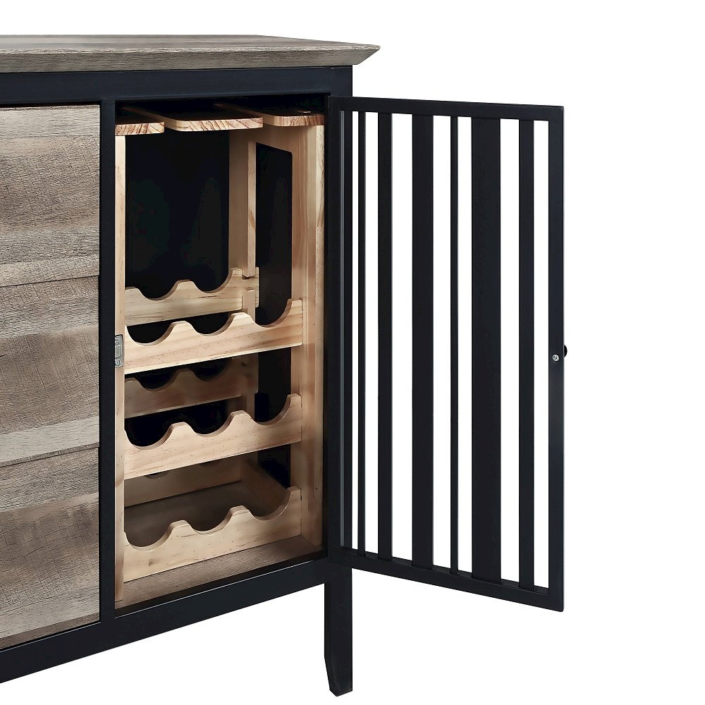 Zudora Server, Antique Oak & Black