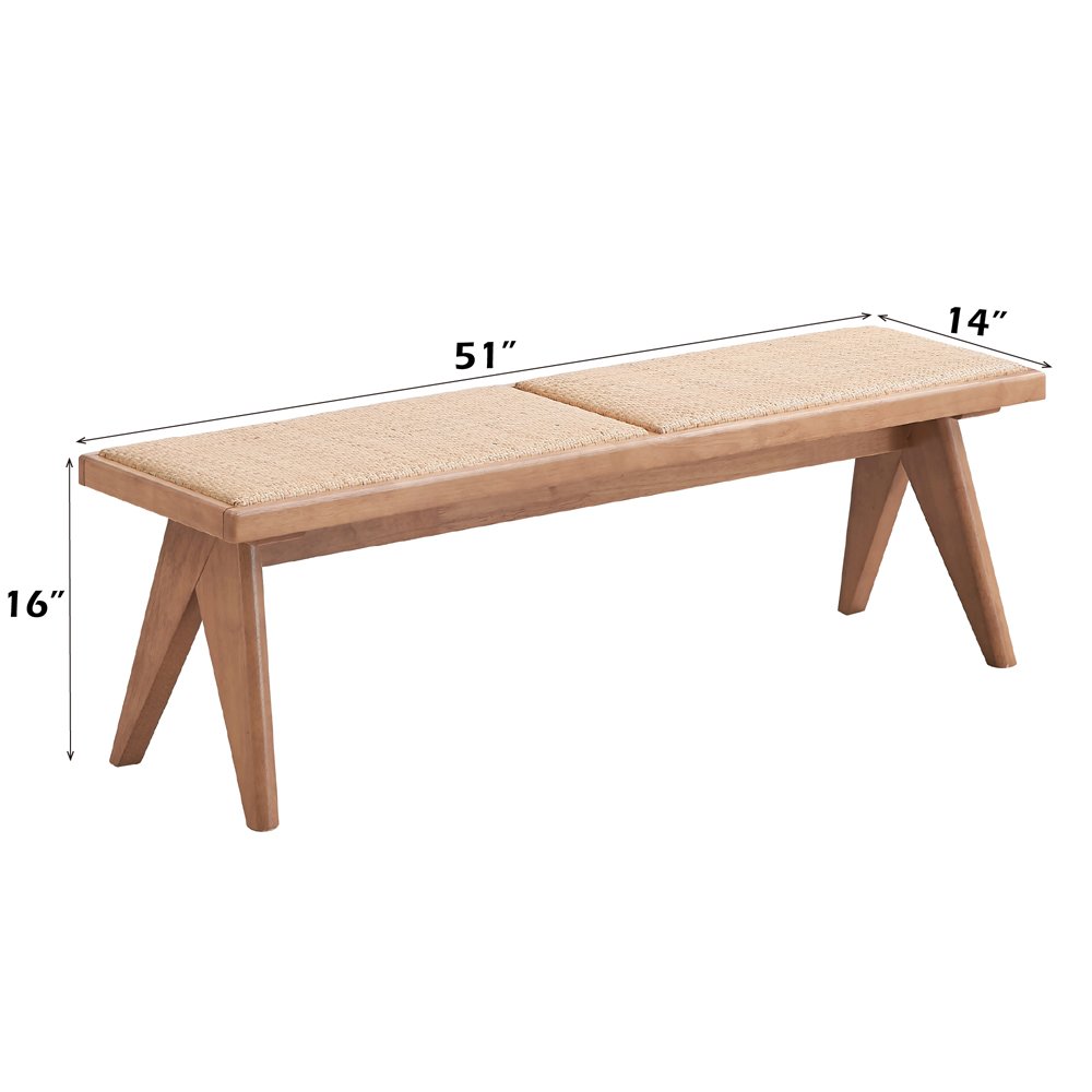 Velentina Bench, Rattan & Natural