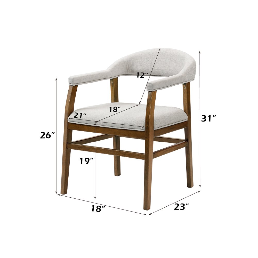 Darcy Arm Chair (Set-2), Dark Walnut