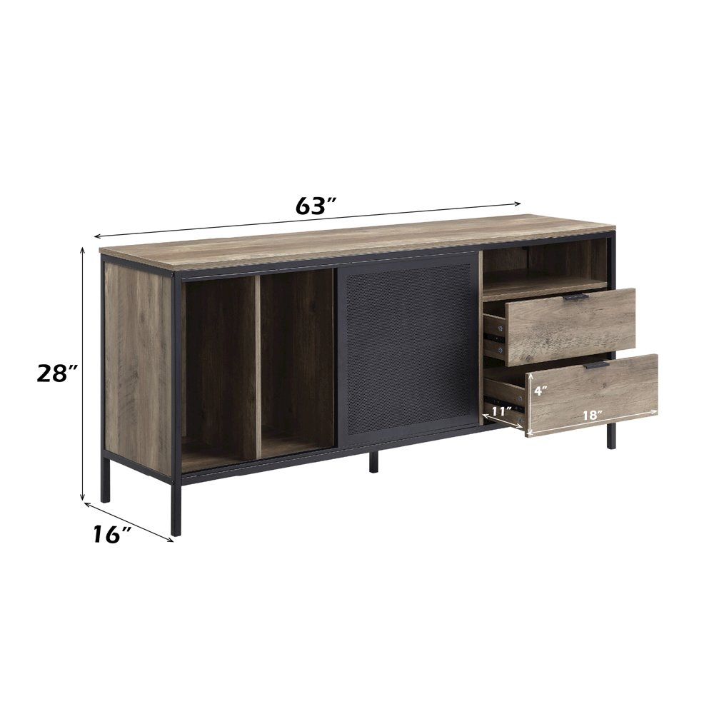 Nantan TV Stand, Rustic Oak & Black
