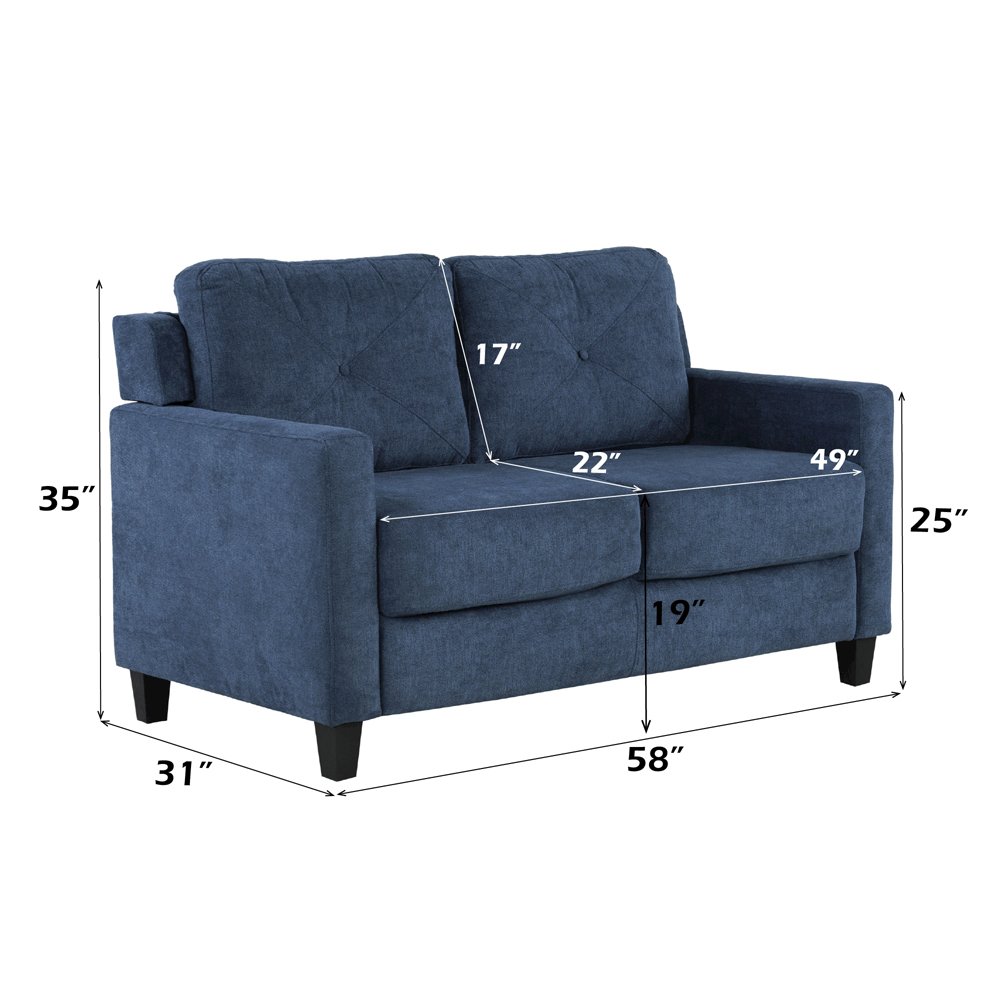 Horatio Loveseat, Navy Chenille