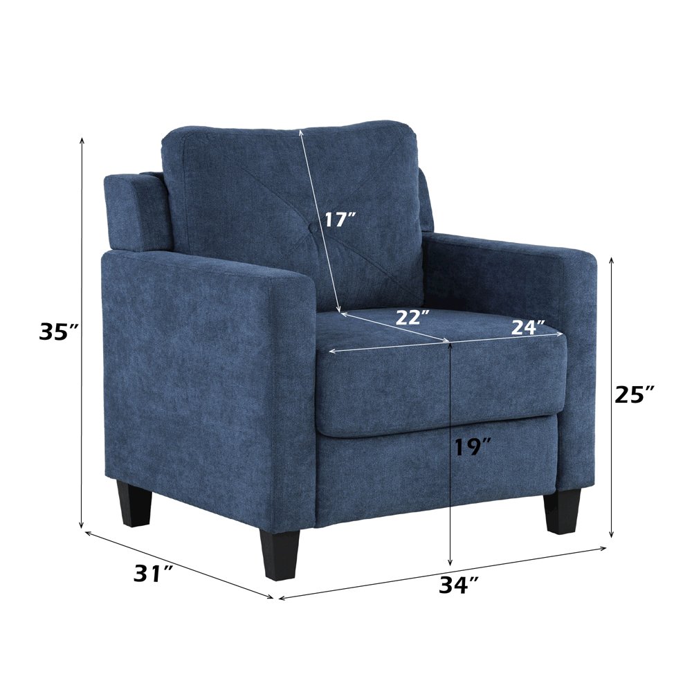 Horatio Chair, Navy Chenille