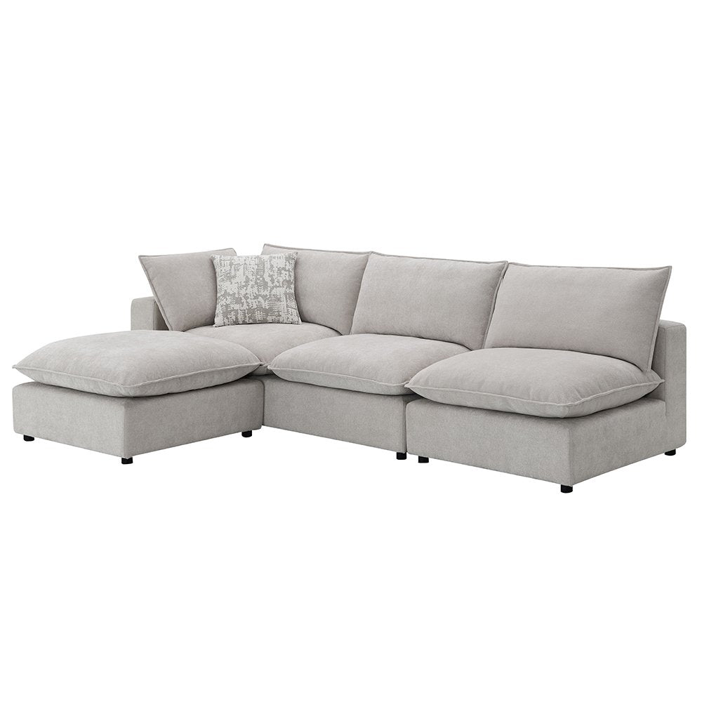 Marisa Modular Armless Chair, Beige Boucle